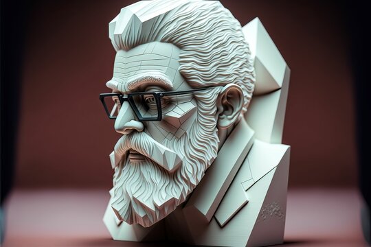 4K resolution or higher, multidimensional paper print albino hipster. Generative AI Technology