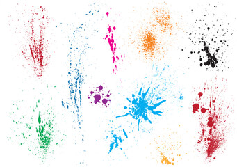 鮮やかなペンキの飛沫のセット