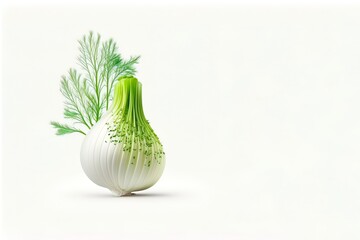 Fennel isolated. fresh fennel bulb isolated on white background. fresh vegetable isolated. Generative AI - obrazy, fototapety, plakaty