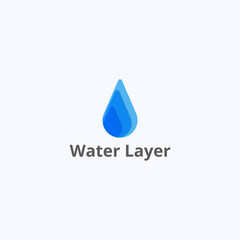 Water drop logo with triple layers.