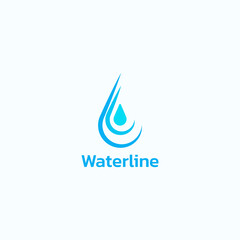 Water logo made of lines and a drop.