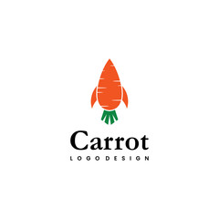 rocket carrot logo design modern concept