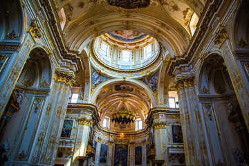 Fototapeta na wymiar Cathedral Duomo of Bergamo or Cattedrale Duomo di Bergamo e Battistero in Lombardy, Italy