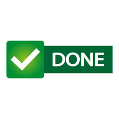 Flat done banner for web design. Vector illustration.