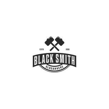black smith logo template in white background