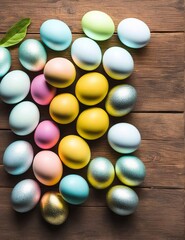 easter eggs in a nest on a white background.