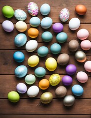 easter eggs in a nest on a white background.