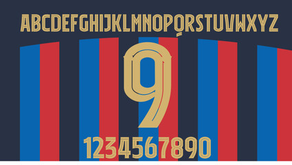 SET OF SPORTS NUMBERS AND LETTERS, SOCCER TEAM TYPOGRAPHY	
