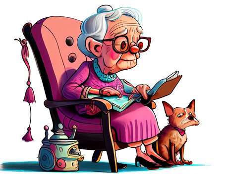 Old Lady Cartoon Character
