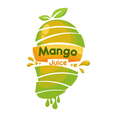 Mango juice logo. Fresh drink design. Your slogan here