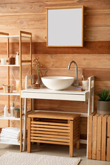 Naklejka na ściany i meble Interior of stylish bathroom with modern sink