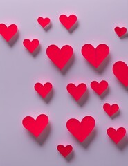 valentine heart shaped confetti and white roses on a wooden background.