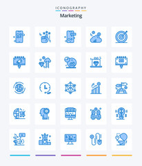 Creative Marketing 25 Blue icon pack  Such As marketing. creative. message. dollar. cloud