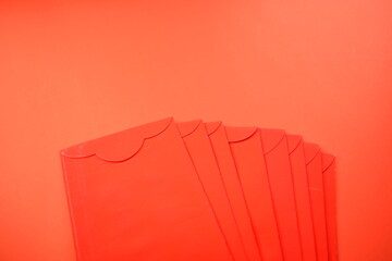 red envelope on red background for design