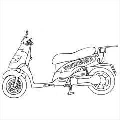Small and simple scooter illustration, a motorbike design that is suitable for urban areas