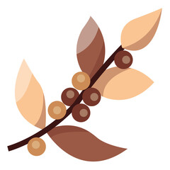 Coffee tree. Flat icon. PNG file transparency background