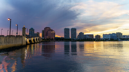 Fototapeta premium Sunset over the city.