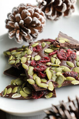 Dark Chocolate with almonds Holiday candy