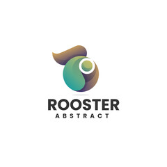 Vector Logo Illustration Rooster Gradient Colorful Style
