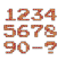 set of numbers from 0 to 9 made of small tiles