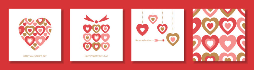 4 set of  Valentine Card design.For Mother's day and other greeting card, flyer, poster and banner etc.