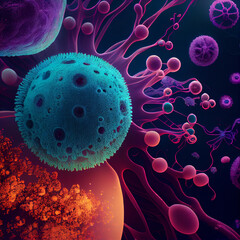Microorganisms Aesthetic Background Generative