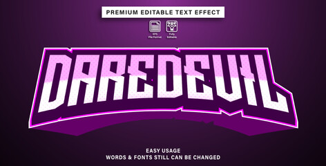 Editabel text effect daredevil