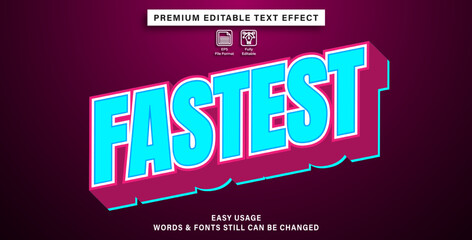 Obraz premium Editabel text effect fastest
