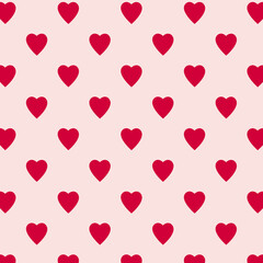 Valentine romanric  Pattern. Red Hearts on Pink Background.Hearts red  pattern on pink background	