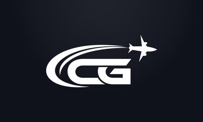 Tour and travel logo design, Airline agency symbol and aviation company monogram vector