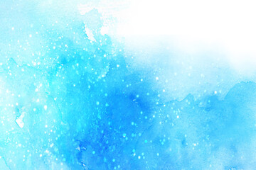 水色のソーダ水をイメージした水彩背景イラスト　夏イメージ