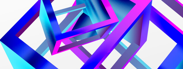 3D cube shapes vector geometric background. Trendy techno business template for wallpaper, banner, background or landing