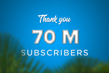 Fototapeta premium 70 Million subscribers celebration greeting banner with Glass Design