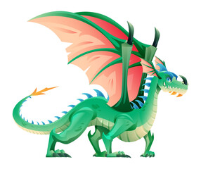 Obraz premium Fairy tale dragon character vector illustration