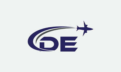Tour and travel logo design, Airline agency symbol and aviation company monogram vector