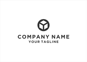 box circle zero logo design vector template