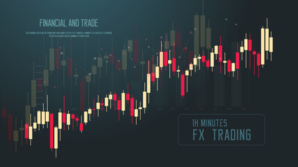 1 Hour time Frame FX trade, up trend in Stock market or 1 forex trading graph in graphic concept suitable for financial investment or Economic trends business idea and all art work design.