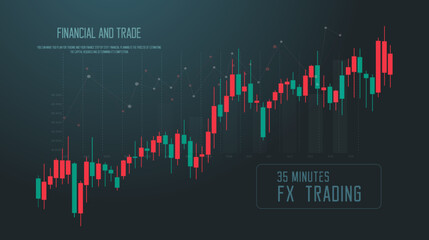 25 minute time Frame FX trade, up trend in Stock market or forex trading graph in graphic concept suitable for financial investment or Economic trends business idea and all art work design.