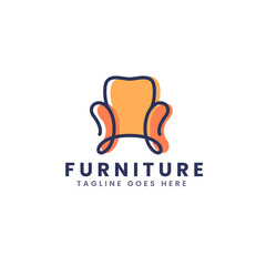 Modern Furniture Logo. Minimalist Interior Vector Logo Template