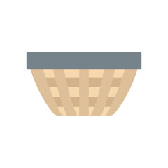 Wicker basket icon vector symbol, empty wicker basket illustration, flat simple modern illustration isolated on white background