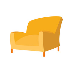 Yellow single chair, vector illustration design, design in flat style