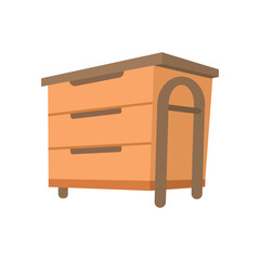 Drawer icon. Flat illustration of drawer vector icon on white background
