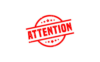 ATTENTION stamp rubber with grunge style on white background.
