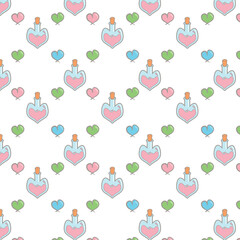 love potion seamless pattern background