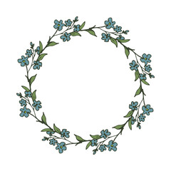 Forget-me-not decorative frame