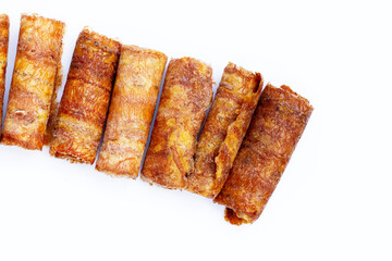 Sun dried banana roll snacks