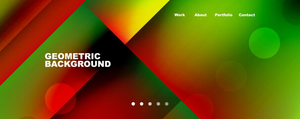 Abstract background - squares and lines composition created with lights and shadows. Technology or business digital template