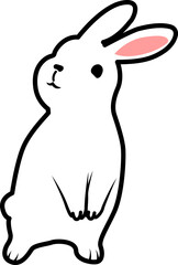 Rabbit Cartoon. Cute Rabbit Cartoon. Bunny Cartoon. Cute Bunny Cartoon with Easter Egg.