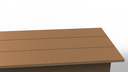 Wooden kitchen table top empty dining table