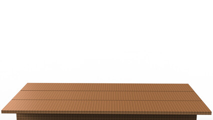 Wooden kitchen table top empty dining table